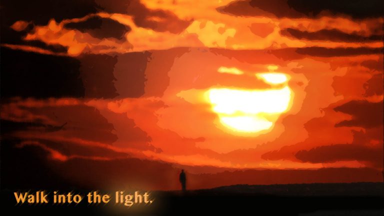 Poster of the film "To the Other Shore" with text: "Walk into the light"